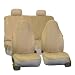 FH-FB105-1114 Classic Suede Car Seat Covers, Airbag compatible and Split Bench, Beige color