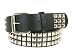 SNAP ON THREE ROW PUNK ROCK STAR METAL SILVER STUDDED LEATHER BELT