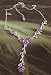 Fashion necklace 720 enamelled purple flowers on silver colour mount