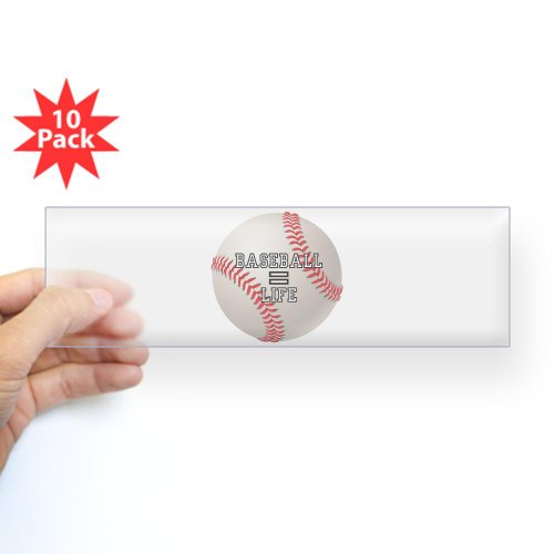 Bumper Sticker Clear (10 Pack) Baseball Equals Life