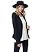 Women's Solid Long Sleeves One Button Closure Side Pocket Inner Stripe Blazer