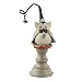 Halloween Grey Owl on a Pedestal Figurine