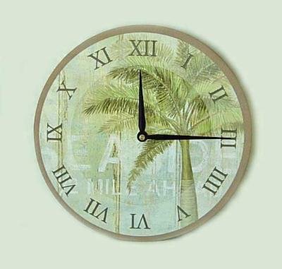 To the Beach Palm Tree Theme Kitchen Wall Clock