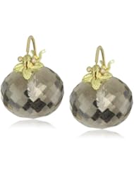 Gabrielle Sanchez 11x13mm Faceted Smoky Quartz Rondelle Flyer Earrings