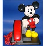 Disney Mickey Mouse Phone AT&T 1992 Red Black Telephone