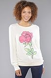 Wildfox The Neon Rose Baggy Beach Jumper in Dirty White hood ,Sweatshirts for Women
