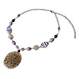 Onyx Colored Pendant Necklace W/beads [Limited Time Blowout Offer]