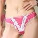 Sexy Soft Mesh and Lace G-String Thong Panty With Bow
