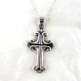 Sterling Silver Decorated Cross Necklace