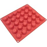 Freshware CB-101RD 30-Cavity Silicone Mold for Making Homemade Chocolate Peanut Butter Cup, Candy, Gummy, Jelly, and More