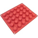 Freshware CB-101RD 30-Cavity Silicone Mold for Making Homemade Chocolate Peanut Butter Cup, Candy, Gummy, Jelly, and More