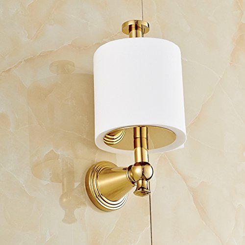 Gold Polished Upright Style Toilet Paper Holder Wall Mount Tissue