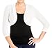 eVogues Women's White 3/4 Sleeve Cropped Bolero Shrug - 1X