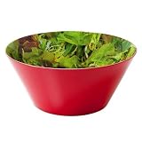 Melamine Salad Bowl - Red with Bottomless Mixed Green Salad Print