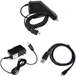 LG Optimus S (Sprint) Combo Rapid Car Charger + Home Wall Charger + USB Data Charge Sync Cable for LG Optimus S (Sprint)