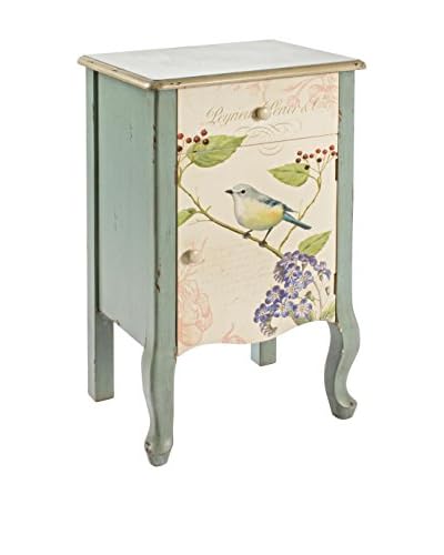 Shabby Chic Comodino 1A-1C Bird Multicolore