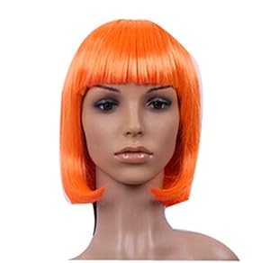 The Most Fashionable Color Gorgeous Children Watching Anime Wig Bobo Head-Orange
