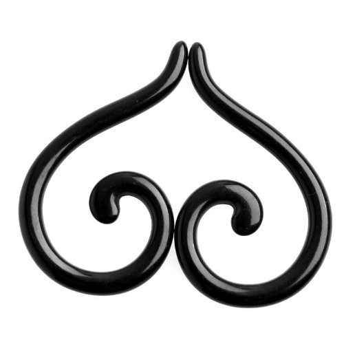 1 Pair Black Acrylic Spiral Ear Expander Taper Plug Stretcher 2g 6mm On Sale