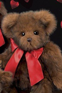 Valentines Day Gifts – Bearington Heartford Valentine's Day Stuffed Animal Gift 16" Traditional Brown Teddy Bear with Red Satin Bow By Bearington Collection