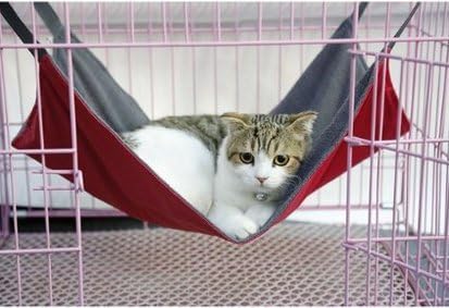 Pet Cat Hammock Bed Pet Cage Hammock Summer and Winter Dual Use Oxford Cloth - Purple L
