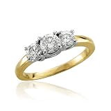 41FEmQSpHQL. SL160  14k Yellow and White Gold 3 Stone Diamond Engagement Bridal Ring Band