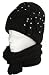 EH7821SNB - Womens 2-piece Knitted Beanie Scarf and Hat Set with Rhinetone Bow Accent ( 6 Colors ) - Black/One Size
