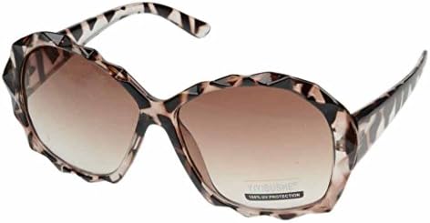 Women's Fashion New Rhombus Round Sunglasses Plastic Frame Eyeglasses Spectacles-Leopard Print