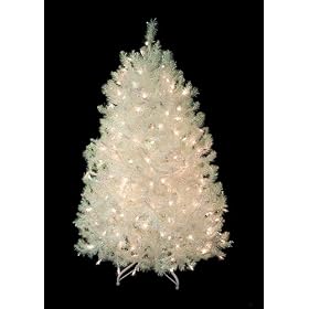 4.5' Pre-Lit Shimmering White Iridescent Christmas Tree - Clear Lights
