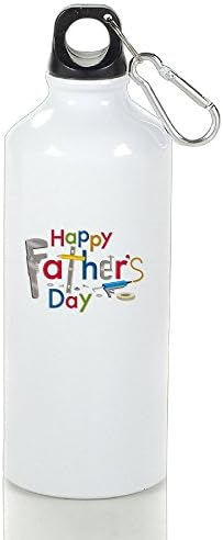 LZXJU Happy Father Sports Water Bottle Portable Flask With Carabiner Hook