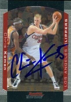 Chris Kaman Autographed/Hand Signed Basketball Card (Los Angeles Clippers) 2004 Bowman Chrome #85