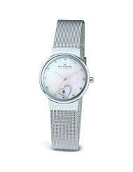 Skagen Silver Tone Steel Mesh Womens Three Hand Watch