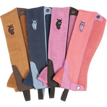 Tough-1 Childs Half Chaps 12-14 Sky Blue/Navy