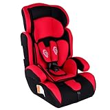TecTake 400572 Autokindersitz Gruppe I/II/III 9-36 kg 1-12 Jahre, rot/schwarz