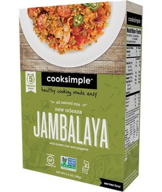 cooksimple All Natural Mix New Orleans Jambalaya with Brown Rice and Peppers (6 Pack)