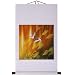 Hand-Painted 36" Oriental Wall Art Scroll - Cranes Fly Through Rushes With White Border