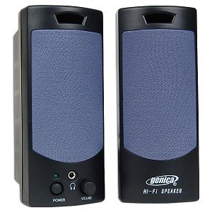 Genica Hi-Fi Powered Stereo Speakers (Black)