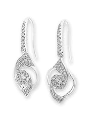 (X1000Diamond) 18K/750 White Gold Pinwheel Diamond Dangling Earring (0.84 cttw, G-H Color, VS2-SI1 Clarity)
