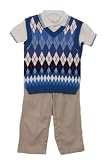 NWT BT Kids Boys 3 pc blue sweater vest set