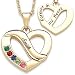 Family Name & Birthstone Heart Pendant-5 stones - Personalized Jewelry