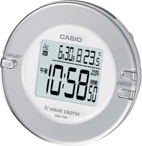CASIO wave ceptor デスクトップ電波目覚し時計 DQD-110J-7JF （福島・九州両局対応） 温度計・カレンダー表示