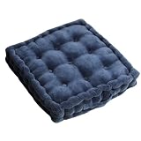 Velvet Armchair Booster Cushion Navy Blue