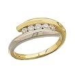14Kt Two Tone Bypass Diamond Fashion Ring