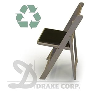 Chip Light Brown Resin Folding And Stacking Chair By Drake, Made In The USA