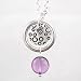 Round Pendant with Circle Designs in Sterling Silver with Amethyst Gemstone Bead on a 16" Rolo Chain, #8914