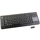 DB-Tech Super Slim Lightweight Ergonomic 2.4 GHz Wireless Compact Entertainment Computer Keyboard with Smart Touch Tap Mouse Pad & Numeric Pad for MCE - Media Center Edition - Long Range of up to 32 Feet ~ DBTech