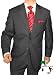 Giorgio Modern Men’s Suit Made in Italy Two Button 2pc Notch Lapel Merino Wool 150s Jacket Plus Flat Front Pants Modern Business Suit All Season Use Charcoal Gray