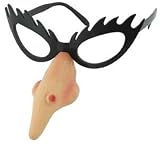Hilda Cackler Witch Costume Nose Glasses in Black