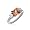 Eve's Addiction Champagne and Diamond CZ Princess Cut Three Stone Ring, 6