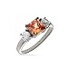Eve's Addiction Champagne and Diamond CZ Princess Cut Three Stone Ring