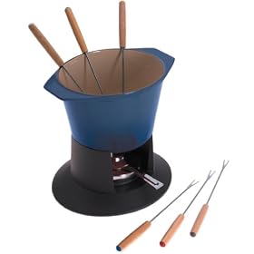 Le Creuset Cast Iron Gourmand Fondue Set, Blue